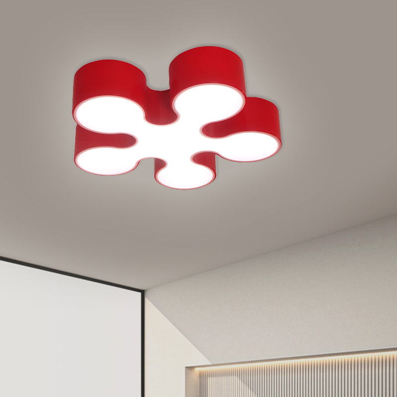 Acrylic Blossom Ceiling Light Fixture Children Style LED Flush Mount Lamp in Blue/Red/Yellow Clearhalo 'Ceiling Lights' 'Close To Ceiling Lights' 'Close to ceiling' 'Flush mount' Lighting' 1865962