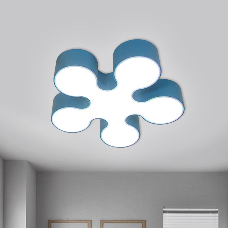 Acrylic Blossom Ceiling Light Fixture Children Style LED Flush Mount Lamp in Blue/Red/Yellow Blue Clearhalo 'Ceiling Lights' 'Close To Ceiling Lights' 'Close to ceiling' 'Flush mount' Lighting' 1865969