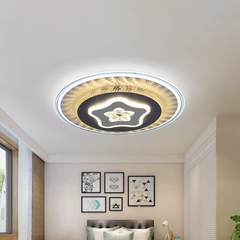 Grey Star/Loving Heart Ceiling Lamp Modern LED Acrylic Flush Mount Light Fixture for Sleeping Room Grey Star Clearhalo 'Ceiling Lights' 'Close To Ceiling Lights' 'Close to ceiling' 'Flush mount' Lighting' 1866019