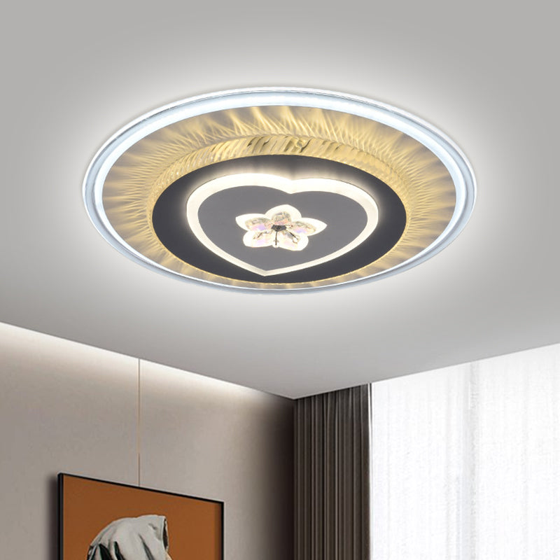 Grey Star/Loving Heart Ceiling Lamp Modern LED Acrylic Flush Mount Light Fixture for Sleeping Room Grey Loving Heart Clearhalo 'Ceiling Lights' 'Close To Ceiling Lights' 'Close to ceiling' 'Flush mount' Lighting' 1866023