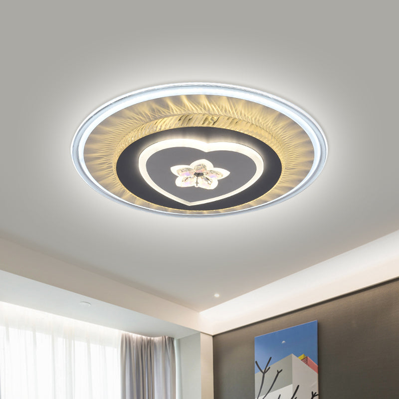 Grey Star/Loving Heart Ceiling Lamp Modern LED Acrylic Flush Mount Light Fixture for Sleeping Room Clearhalo 'Ceiling Lights' 'Close To Ceiling Lights' 'Close to ceiling' 'Flush mount' Lighting' 1866025