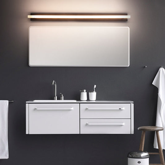 Slender Bathroom Vanity Light Acrylic LED Contemporary Wall Lighting Sconce in Black, Warm/White Light Clearhalo 'Modern wall lights' 'Modern' 'Vanity Lights' 'Wall Lights' Lighting' 1866038
