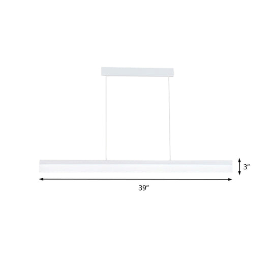 Black/White/Brown Linear Pendant Lighting Minimalist Metal LED Hanging Light in Warm/White/Natural, 31.5"/39"/47" Wide Clearhalo 'Ceiling Lights' 'Modern Pendants' 'Modern' 'Pendant Lights' 'Pendants' Lighting' 186603