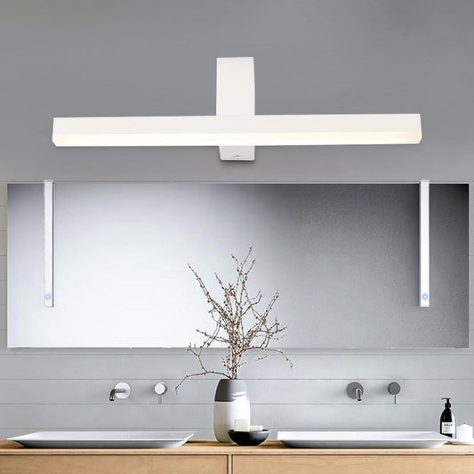 LED Bathroom Vanity Light Modern Style Black/White Wall Lighting Ideas with Slender Metal Shade in Warm/White Light Clearhalo 'Cast Iron' 'Glass' 'Industrial' 'Modern wall lights' 'Modern' 'Tiffany' 'Traditional wall lights' 'Vanity Lights' 'Wall Lights' Lighting' 1866046