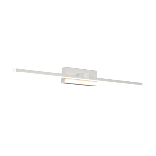 White Linear Vanity Wall Light Fixture Modern LED Metallic Surface Wall Sconce in Warm/White Light Clearhalo 'Cast Iron' 'Glass' 'Industrial' 'Modern wall lights' 'Modern' 'Tiffany' 'Traditional wall lights' 'Vanity Lights' 'Wall Lights' Lighting' 1866051