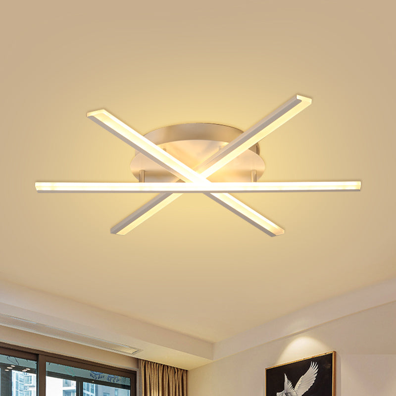 Stacked Slender Ceiling Lighting Modern Acrylic LED White Flush Mount Light Fixture White Clearhalo 'Ceiling Lights' 'Close To Ceiling Lights' 'Close to ceiling' 'Flush mount' Lighting' 1866078