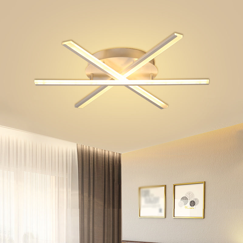 Stacked Slender Ceiling Lighting Modern Acrylic LED White Flush Mount Light Fixture Clearhalo 'Ceiling Lights' 'Close To Ceiling Lights' 'Close to ceiling' 'Flush mount' Lighting' 1866079