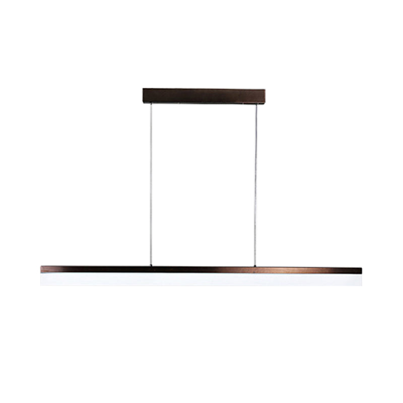 Black/White/Brown Linear Pendant Lighting Minimalist Metal LED Hanging Light in Warm/White/Natural, 31.5"/39"/47" Wide Clearhalo 'Ceiling Lights' 'Modern Pendants' 'Modern' 'Pendant Lights' 'Pendants' Lighting' 186610