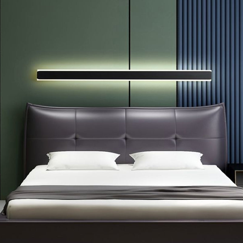 Streamlined LED Wall Lighting Idea Minimalism Metal Bedchamber Wall Sconce Light in Black/White Black Clearhalo 'Cast Iron' 'Glass' 'Industrial' 'Modern wall lights' 'Modern' 'Tiffany' 'Traditional wall lights' 'Wall Lamps & Sconces' 'Wall Lights' Lighting' 1866102