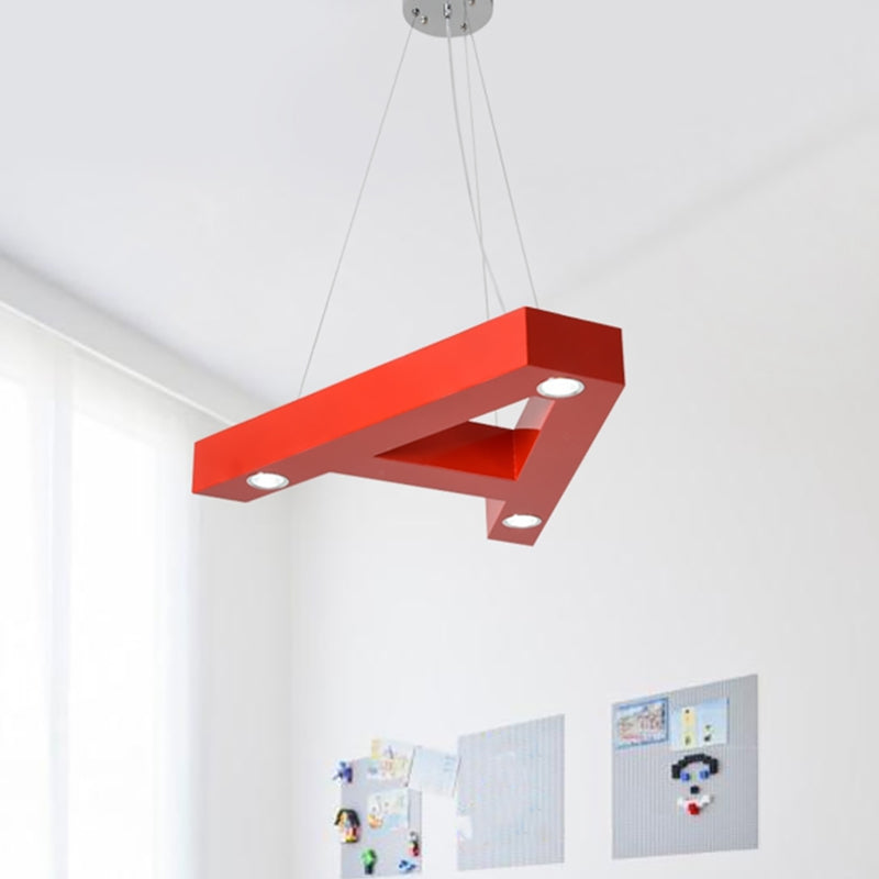 A/B/C-Shape Acrylic Ceiling Hang Fixture Macaroon Red/Yellow/Green LED Chandelier Light for Baby Room Clearhalo 'Ceiling Lights' 'Chandeliers' Lighting' options 1866106