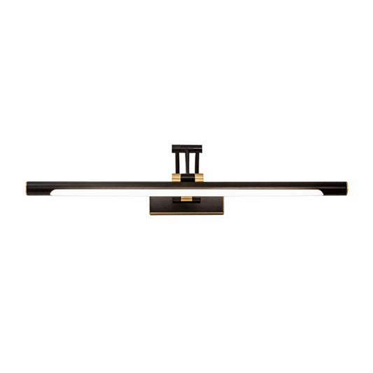 Metallic Tubular Vanity Lighting Fixture Modern LED Wall Sconce Light in Black/Gold with Foldable Arm Clearhalo 'Cast Iron' 'Glass' 'Industrial' 'Modern' 'Tiffany' 'Traditional wall lights' 'Vanity Lights' 'Wall Lights' Lighting' 1866267