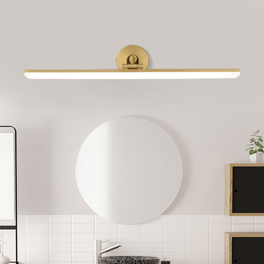 Metal Adjustable Arm LED Vanity Bar Light Contemporary Black/Brass Wall Sconce Lighting, 18"/23" Width Clearhalo 'Cast Iron' 'Glass' 'Industrial' 'Modern wall lights' 'Modern' 'Tiffany' 'Traditional wall lights' 'Vanity Lights' 'Wall Lights' Lighting' 1866279