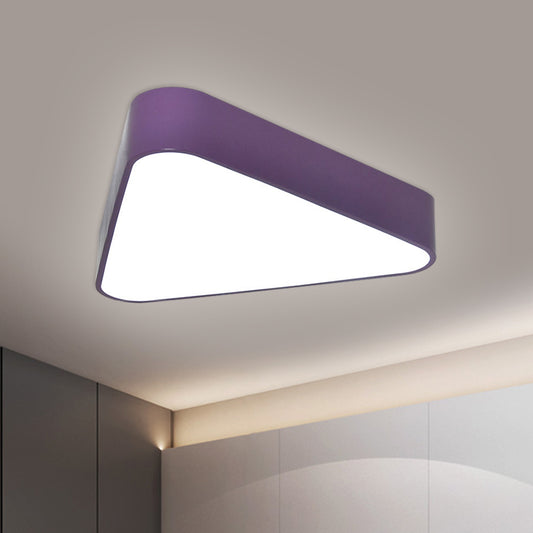 Triangular Acrylic Flush Mount Light Kids White/Yellow/Purple LED Close to Ceiling Lighting Fixture Clearhalo 'Ceiling Lights' 'Close To Ceiling Lights' 'Close to ceiling' 'Flush mount' Lighting' 1866296