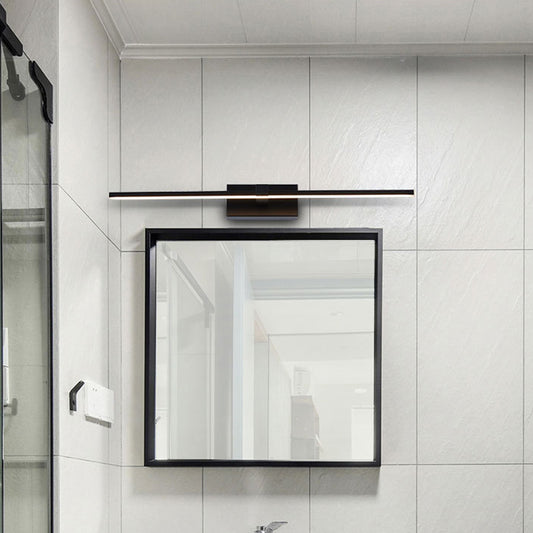 Streamlined Vanity Wall Light Simple Metal LED Black Wall Mounted Lighting in Warm/White Light for Bathroom Black Clearhalo 'Cast Iron' 'Glass' 'Industrial' 'Modern wall lights' 'Modern' 'Tiffany' 'Traditional wall lights' 'Vanity Lights' 'Wall Lights' Lighting' 1866413
