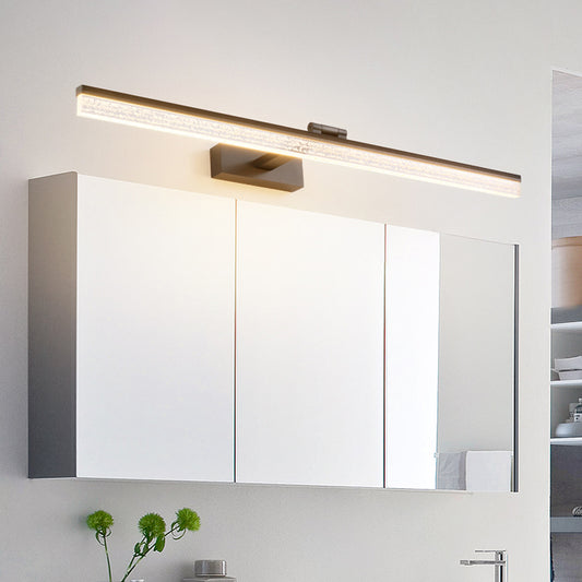Modern LED Wall Light Fixture Black Streamlined Vanity Lighting Ideas with Acrylic Shade in Warm/White Light Black Clearhalo 'Modern wall lights' 'Modern' 'Vanity Lights' 'Wall Lights' Lighting' 1866422