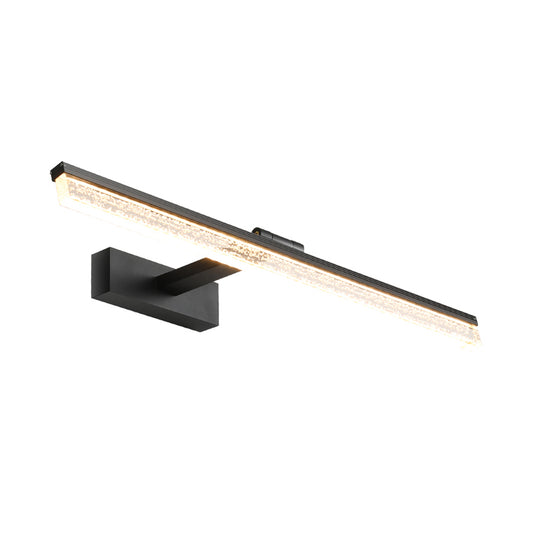 Modern LED Wall Light Fixture Black Streamlined Vanity Lighting Ideas with Acrylic Shade in Warm/White Light Clearhalo 'Modern wall lights' 'Modern' 'Vanity Lights' 'Wall Lights' Lighting' 1866423