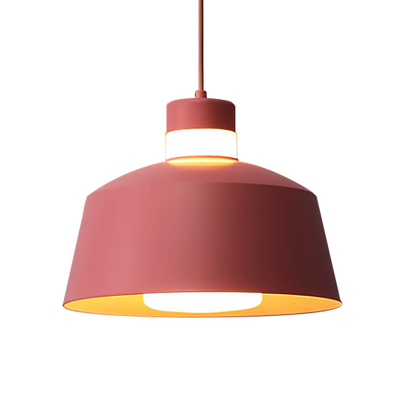 Tapered Pendant Light Modernism Metal 1 Light Pink/Grey/Yellow Hanging Ceiling Light for Living Room Clearhalo 'Ceiling Lights' 'Modern Pendants' 'Modern' 'Pendant Lights' 'Pendants' Lighting' 186644