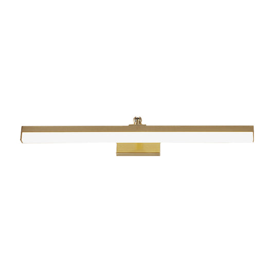Brass Elongated Wall Mounted Lamp Simplicity LED Metal Vanity Wall Light Fixture Clearhalo 'Cast Iron' 'Glass' 'Industrial' 'Modern wall lights' 'Modern' 'Tiffany' 'Traditional wall lights' 'Vanity Lights' 'Wall Lights' Lighting' 1866448