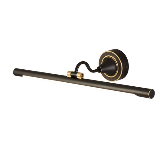 Metal Linear LED Wall Sconce Lighting Contemporary Black/Gold Adjustable Vanity Light Fixture with Acrylic Shade Clearhalo 'Cast Iron' 'Glass' 'Industrial' 'Modern wall lights' 'Modern' 'Tiffany' 'Traditional wall lights' 'Vanity Lights' 'Wall Lights' Lighting' 1866455