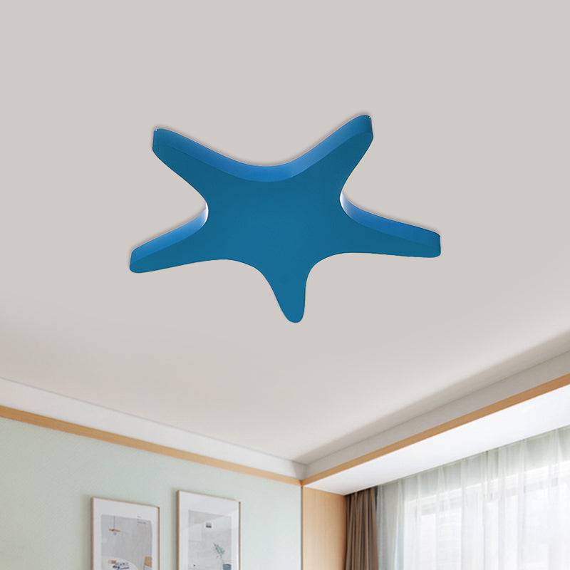 Metallic Star Ceiling Fixture Cartoon Yellow/Orange/Blue LED Flush Mount Lighting for Kids Room Clearhalo 'Ceiling Lights' 'Close To Ceiling Lights' 'Close to ceiling' 'Flush mount' Lighting' 1866568