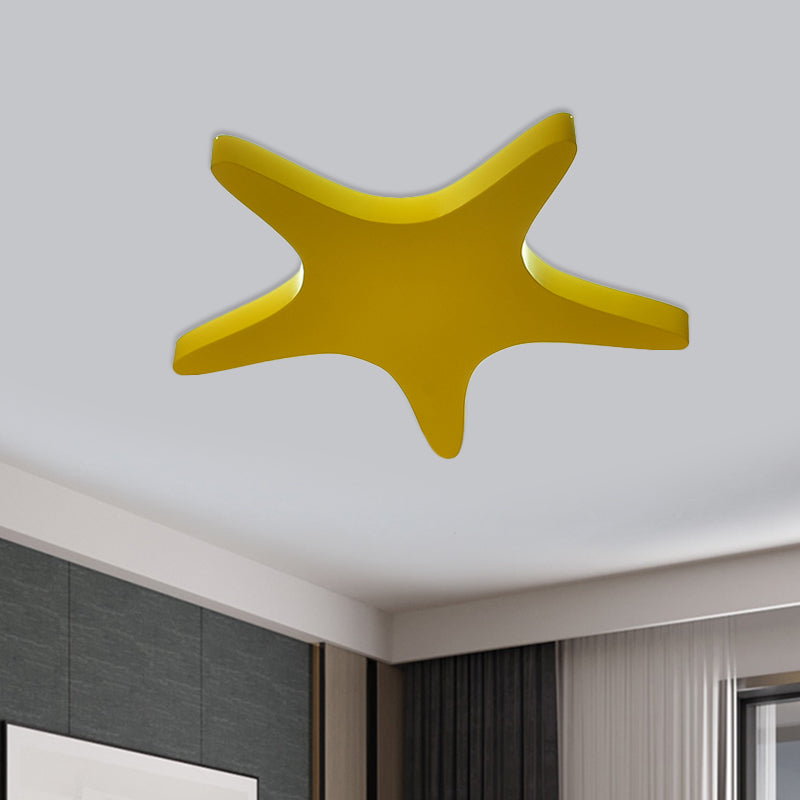 Metallic Star Ceiling Fixture Cartoon Yellow/Orange/Blue LED Flush Mount Lighting for Kids Room Clearhalo 'Ceiling Lights' 'Close To Ceiling Lights' 'Close to ceiling' 'Flush mount' Lighting' 1866576