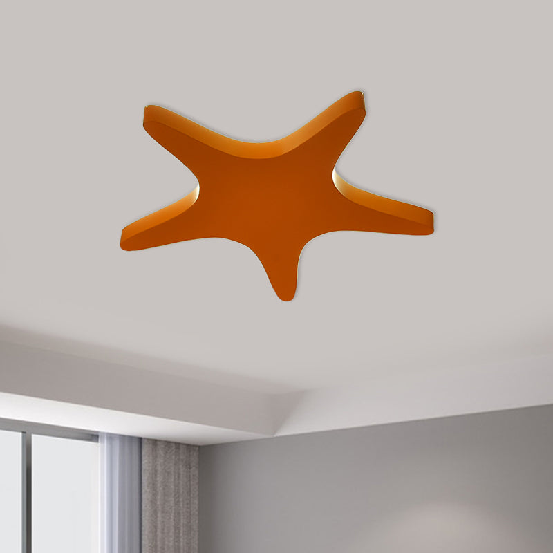 Metallic Star Ceiling Fixture Cartoon Yellow/Orange/Blue LED Flush Mount Lighting for Kids Room Clearhalo 'Ceiling Lights' 'Close To Ceiling Lights' 'Close to ceiling' 'Flush mount' Lighting' 1866579