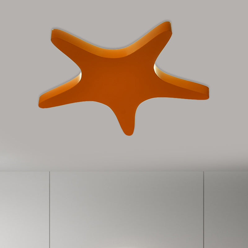 Metallic Star Ceiling Fixture Cartoon Yellow/Orange/Blue LED Flush Mount Lighting for Kids Room Clearhalo 'Ceiling Lights' 'Close To Ceiling Lights' 'Close to ceiling' 'Flush mount' Lighting' 1866580