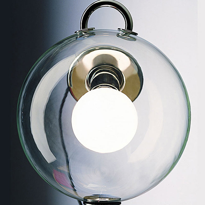 Contemporary Style 1 Light Table Lamp Chrome Global Table Light with Clear Glass Shade Clearhalo 'Lamps' 'Table Lamps' Lighting' 186659