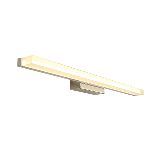 Elongated Acrylic Vanity Lighting Modern Style LED Nickel Wall Sconce Light for Toilet Clearhalo 'Modern wall lights' 'Modern' 'Vanity Lights' 'Wall Lights' Lighting' 1866630