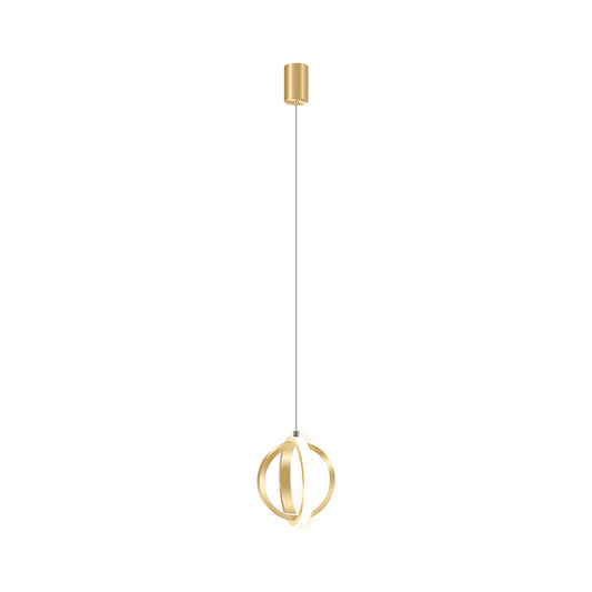 Aluminum Crossed Rings Drop Pendant Modern Style LED Pendulum Light in Gold over Dining Table Clearhalo 'Ceiling Lights' 'Modern Pendants' 'Modern' 'Pendant Lights' 'Pendants' Lighting' 1866635
