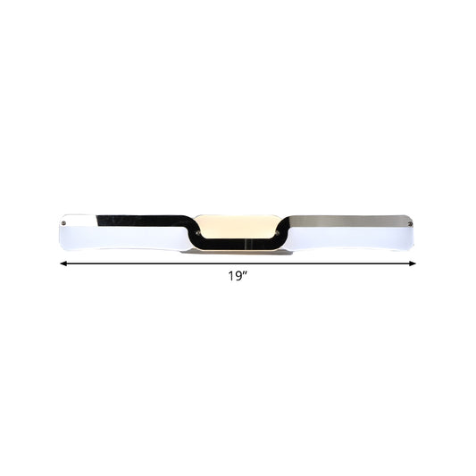Ultra-Thin Vanity Sconce Light Modernity Acrylic LED Wall Lighting Fixture in Chrome, Warm/White Light Clearhalo 'Modern wall lights' 'Modern' 'Vanity Lights' 'Wall Lights' Lighting' 1866657