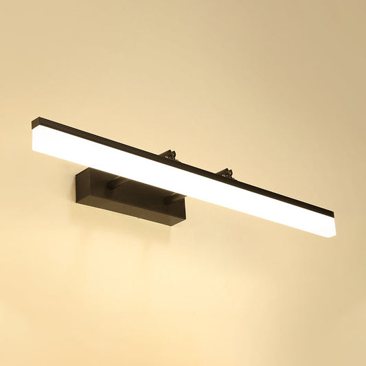 Simple 23.5"/27.5" L LED Bar Light Black Straight Wall Lighting Ideas with Acrylic Shade in Warm/White Light Clearhalo 'Modern wall lights' 'Modern' 'Vanity Lights' 'Wall Lights' Lighting' 1866677