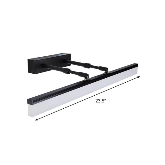 Simple 23.5"/27.5" L LED Bar Light Black Straight Wall Lighting Ideas with Acrylic Shade in Warm/White Light Clearhalo 'Modern wall lights' 'Modern' 'Vanity Lights' 'Wall Lights' Lighting' 1866678