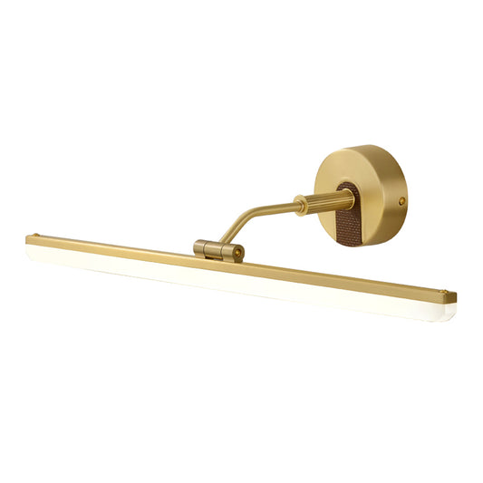 LED Bathroom Wall Sconce Minimal Gold Adjustable Vanity Light Fixture with Linear Acrylic Shade Clearhalo 'Cast Iron' 'Glass' 'Industrial' 'Modern wall lights' 'Modern' 'Tiffany' 'Traditional wall lights' 'Vanity Lights' 'Wall Lights' Lighting' 1866763