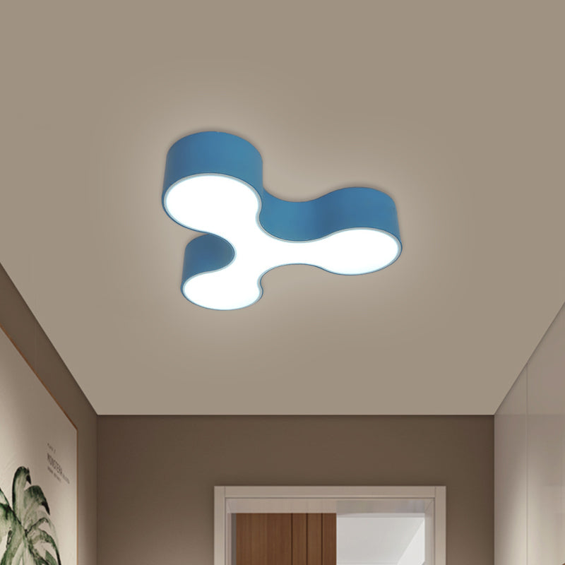 Nursery Room LED Flush Mount Lamp Macaroon White/Yellow/Blue Ceiling Light Fixture with Y-Shaped Acrylic Shade Clearhalo 'Ceiling Lights' 'Close To Ceiling Lights' 'Close to ceiling' 'Flush mount' Lighting' 1866798