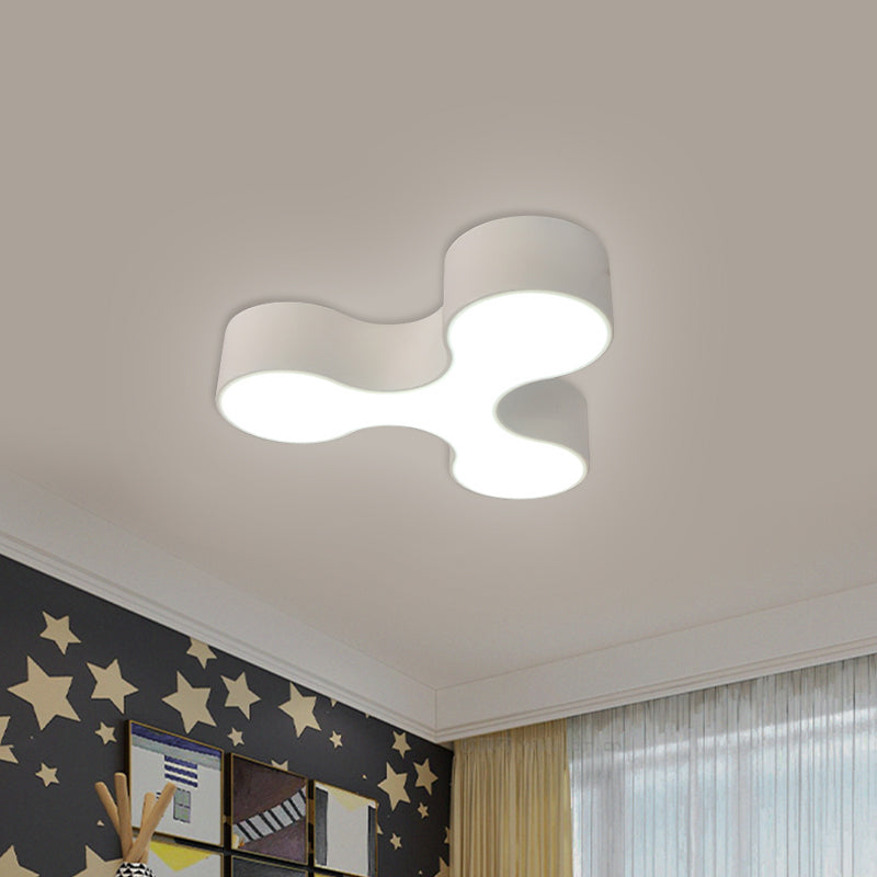 Nursery Room LED Flush Mount Lamp Macaroon White/Yellow/Blue Ceiling Light Fixture with Y-Shaped Acrylic Shade Clearhalo 'Ceiling Lights' 'Close To Ceiling Lights' 'Close to ceiling' 'Flush mount' Lighting' 1866806