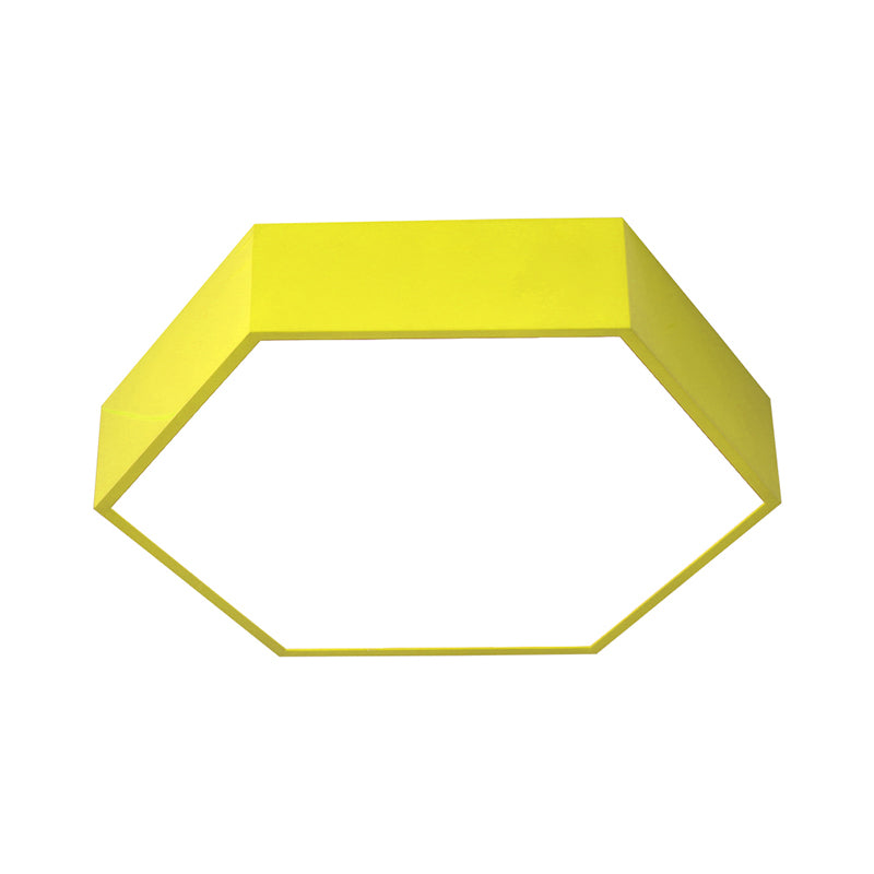 Hexagon LED Flush Ceiling Light Macaroon Acrylic Red/Yellow/Green Flush Mount Lighting for Children Room Clearhalo 'Ceiling Lights' 'Close To Ceiling Lights' 'Close to ceiling' 'Flush mount' Lighting' 1866819