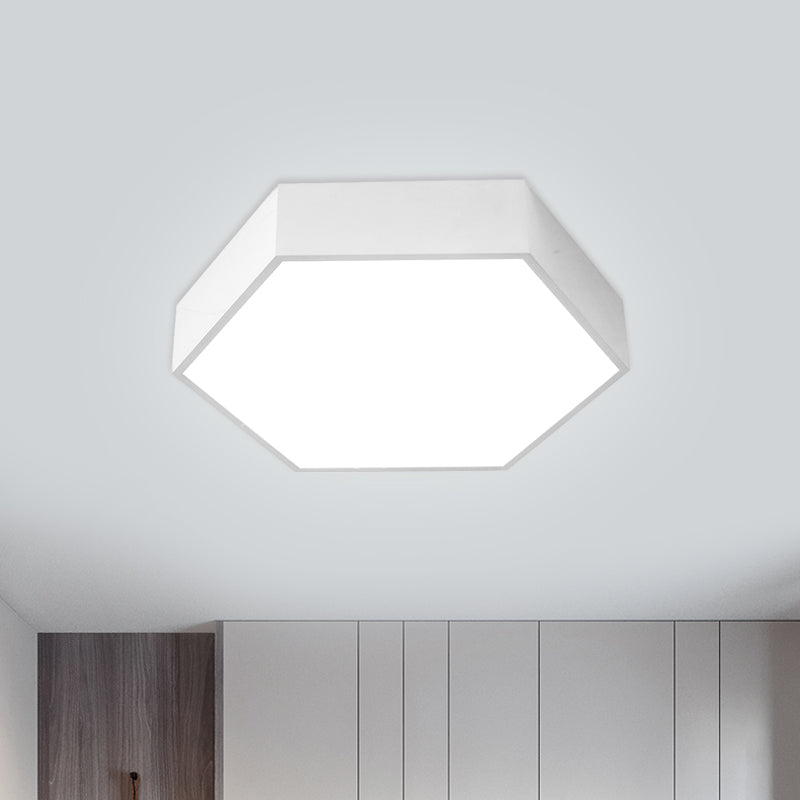 Hexagon LED Flush Ceiling Light Macaroon Acrylic Red/Yellow/Green Flush Mount Lighting for Children Room White Clearhalo 'Ceiling Lights' 'Close To Ceiling Lights' 'Close to ceiling' 'Flush mount' Lighting' 1866821