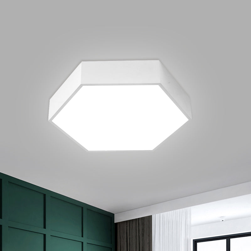 Hexagon LED Flush Ceiling Light Macaroon Acrylic Red/Yellow/Green Flush Mount Lighting for Children Room Clearhalo 'Ceiling Lights' 'Close To Ceiling Lights' 'Close to ceiling' 'Flush mount' Lighting' 1866823