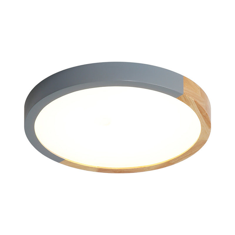 Circular Close to Ceiling Lighting Modernist Metal 12"/15"/19" Wide LED Flush Mount Light in Beige Clearhalo 'Ceiling Lights' 'Close To Ceiling Lights' 'Close to ceiling' 'Flush mount' Lighting' 1866917