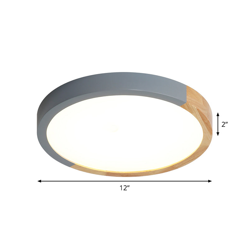 Circular Close to Ceiling Lighting Modernist Metal 12"/15"/19" Wide LED Flush Mount Light in Beige Clearhalo 'Ceiling Lights' 'Close To Ceiling Lights' 'Close to ceiling' 'Flush mount' Lighting' 1866918