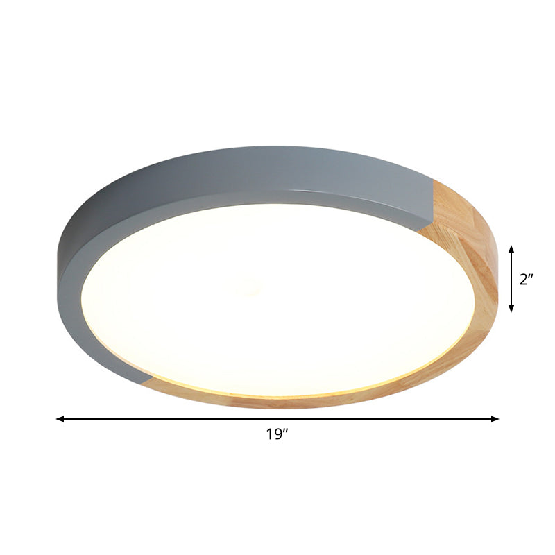 Circular Close to Ceiling Lighting Modernist Metal 12"/15"/19" Wide LED Flush Mount Light in Beige Clearhalo 'Ceiling Lights' 'Close To Ceiling Lights' 'Close to ceiling' 'Flush mount' Lighting' 1866920