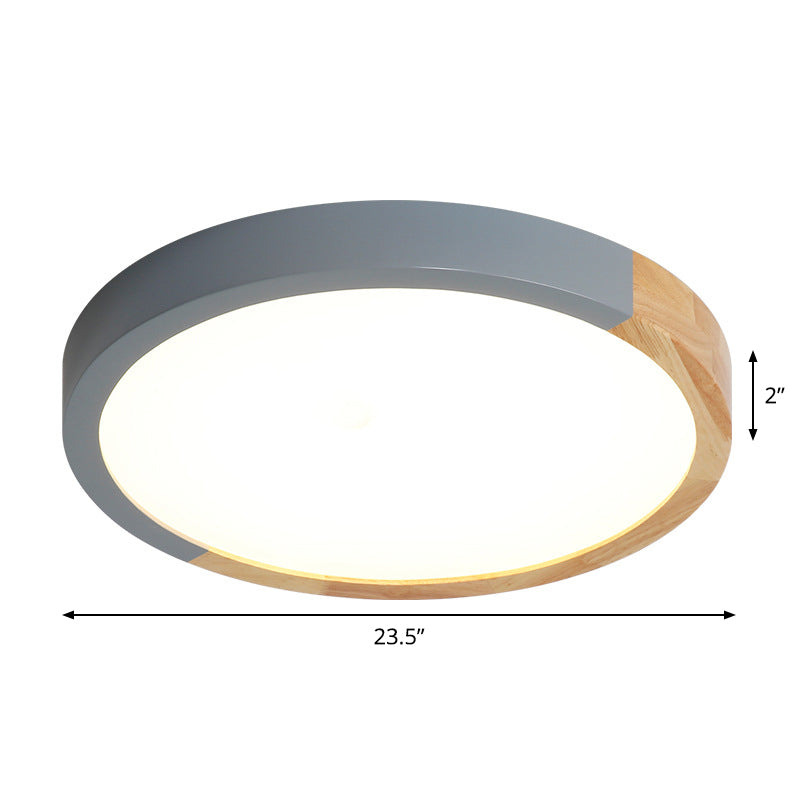 Circular Close to Ceiling Lighting Modernist Metal 12"/15"/19" Wide LED Flush Mount Light in Beige Clearhalo 'Ceiling Lights' 'Close To Ceiling Lights' 'Close to ceiling' 'Flush mount' Lighting' 1866921