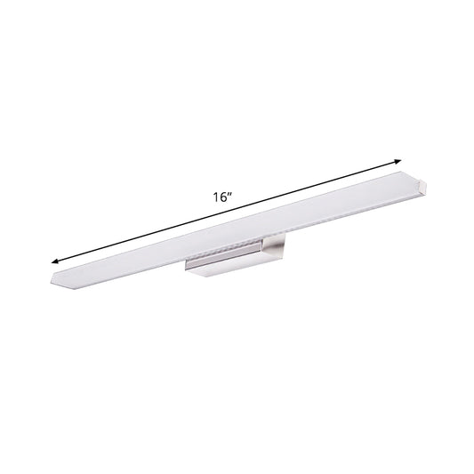 Linear Metallic Vanity Lighting Modernity LED White Wall Mounted Lamp in Warm/White Light Clearhalo 'Cast Iron' 'Glass' 'Industrial' 'Modern wall lights' 'Modern' 'Tiffany' 'Traditional wall lights' 'Vanity Lights' 'Wall Lights' Lighting' 1866947