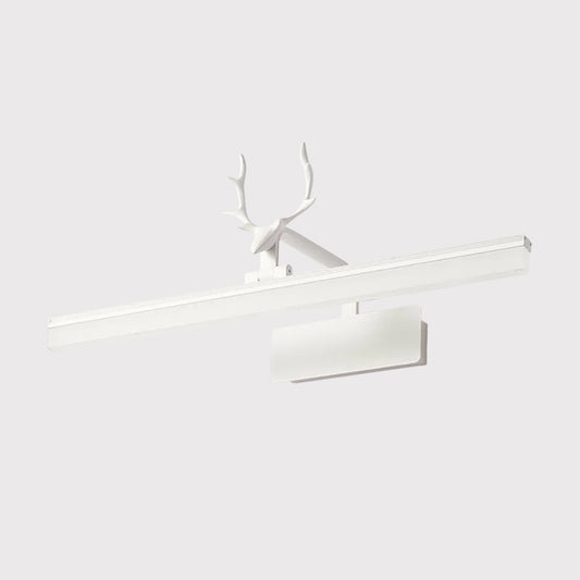 Rectangle Wall Lamp Modern Style Acrylic LED White Vanity Lighting Fixture in Warm/White Light with Metal Antler Design Clearhalo 'Modern wall lights' 'Modern' 'Vanity Lights' 'Wall Lights' Lighting' 1866958