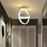 Black/White Crossed Circle Ceiling Lamp Simple LED Metal Flush Mount Fixture in Warm/White Light Clearhalo 'Ceiling Lights' 'Close To Ceiling Lights' 'Close to ceiling' 'Flush mount' Lighting' 1866973