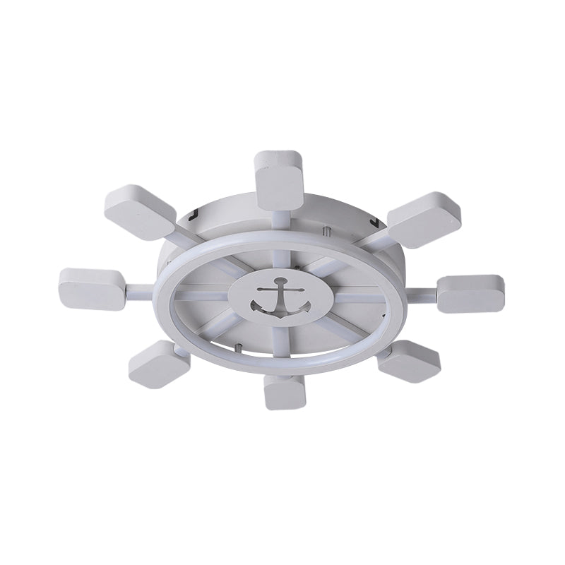 19.5"/23.5" Wide Rudder LED Flushmount Light Kids Acrylic Blue/White Ceiling Mounted Fixture, Warm/White Light Clearhalo 'Ceiling Lights' 'Close To Ceiling Lights' 'Close to ceiling' 'Flush mount' Lighting' 1867022