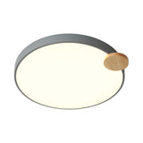 12"/16"/19.5" W Circular Flushmount Nordic Metallic LED Nursery Ceiling Mount Light Fixture in Grey Clearhalo 'Ceiling Lights' 'Close To Ceiling Lights' 'Close to ceiling' 'Flush mount' Lighting' 1867090