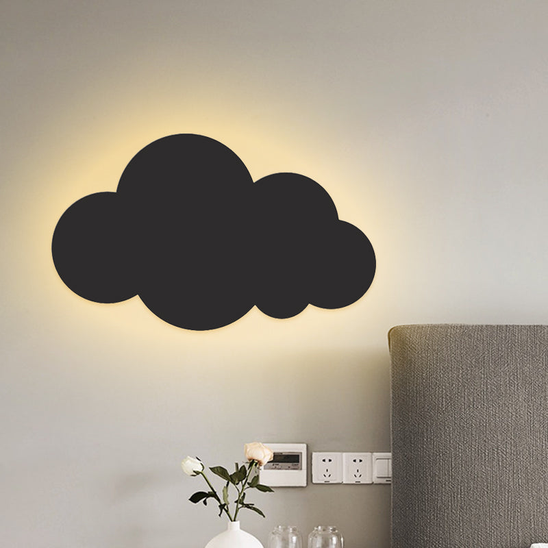 Cartoon LED Wall Mount Lighting Pink/Yellow/Blue Cloud Surface Wall Sconce with Metallic Shade Clearhalo 'Wall Lamps & Sconces' 'Wall Lights' Lighting' 1867106