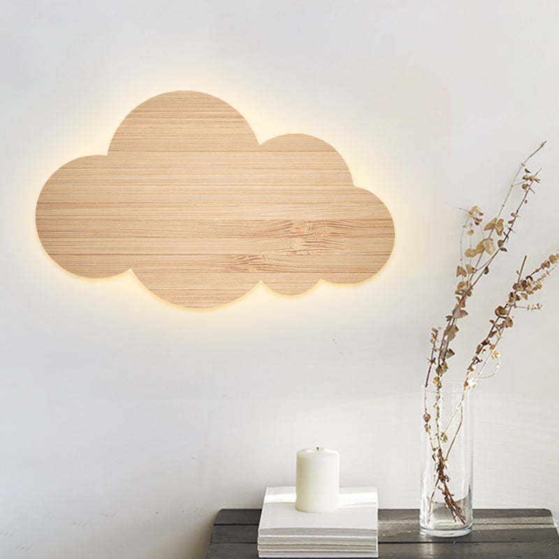 Cartoon LED Wall Mount Lighting Pink/Yellow/Blue Cloud Surface Wall Sconce with Metallic Shade Beige Clearhalo 'Wall Lamps & Sconces' 'Wall Lights' Lighting' 1867109